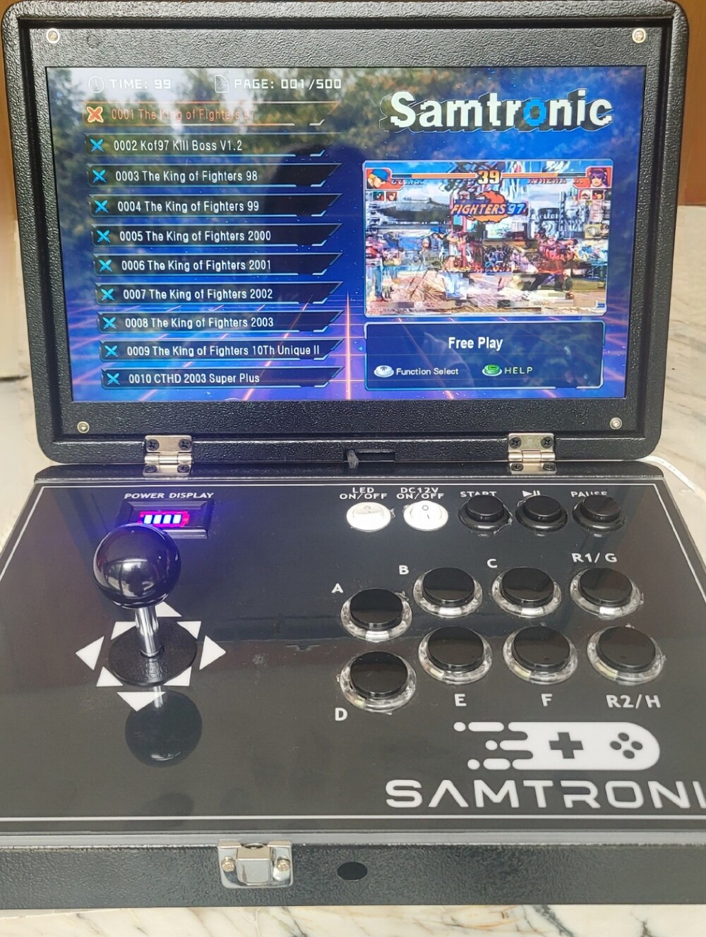 Samtronic Portable 14-inch Deluxe LED Lightup Arcade Machine - Black 5000 Games
